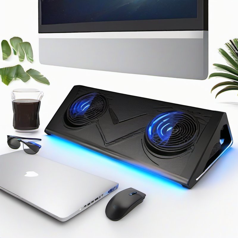 Illustrative image for havit HV-F2056 15.6"-17" Laptop Cooler Cooling Pad - Slim Portable USB Powered (3 Fans), Black/Blue