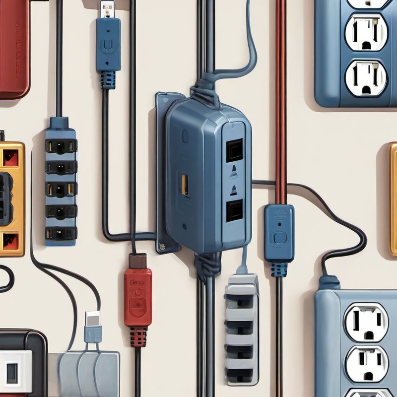 Illustrative image for Surge Protector Power Strip - HANYCONY 8 Outlets 4 USB (2 USB C) Charging Ports, Multi Plug Outlet Extender, 5Ft Braided Extension Cord, Flat Plug Wall Mount Desk Charging Station for Home Office ETL