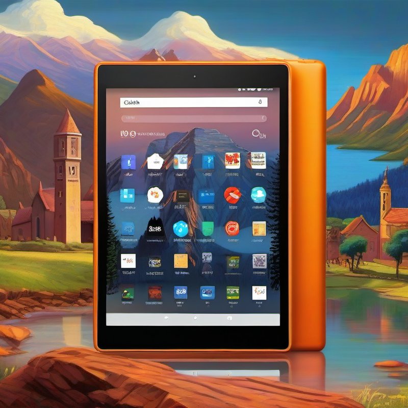 Illustrative image for Amazon Fire HD 8 tablet (newest model), 8” HD Display, 3GB memory, 32GB, designed for portable entertainment, Hibiscus